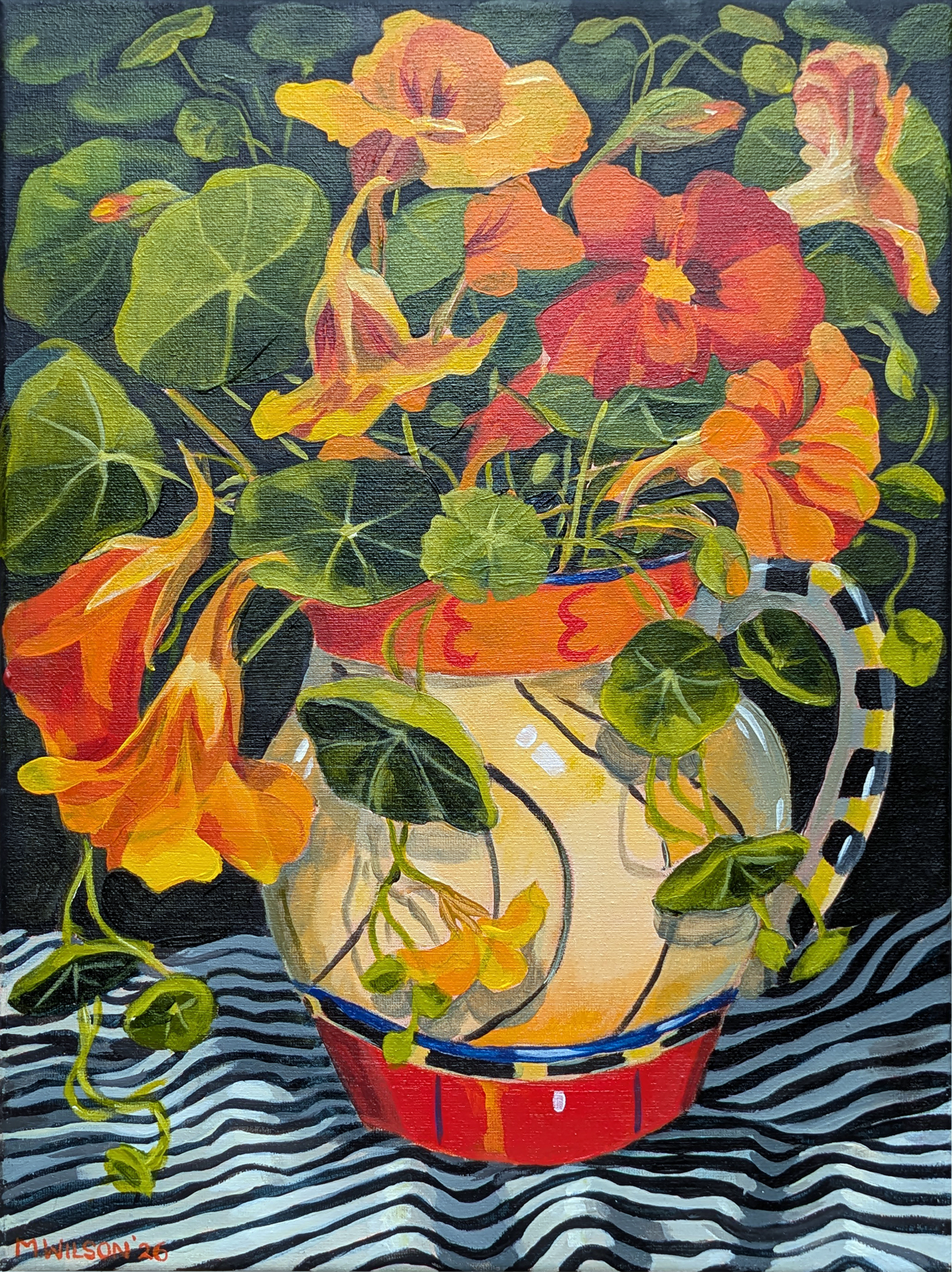 Anna's Nasturtiums, Oil on Canvas